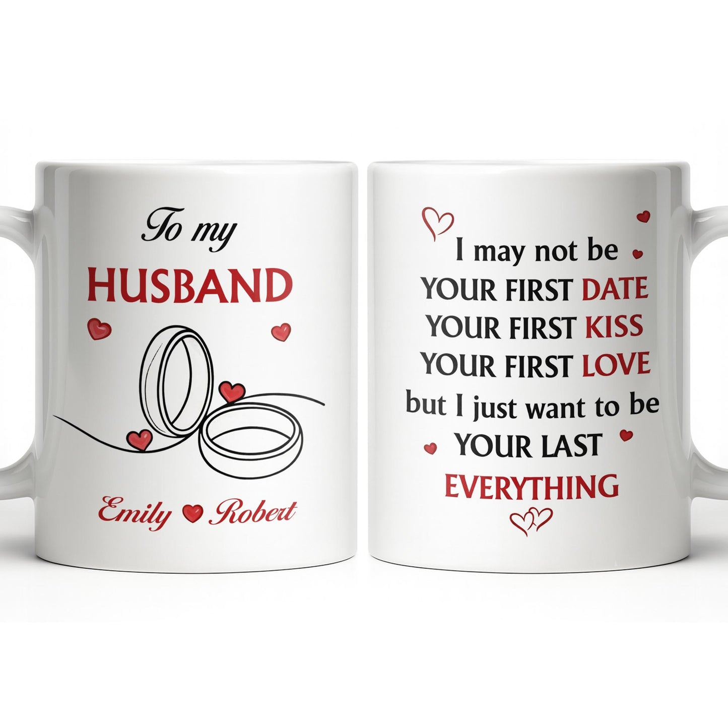 To My Husband, Hearts and Rings Design