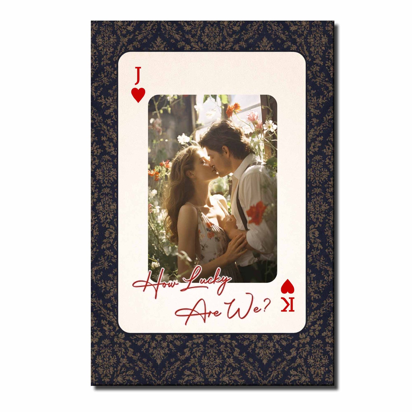 How Lucky Are We Custom Photo Playing Card Heart Poster - Personalized Custom Vertical Poster - CPL1382_VPOS