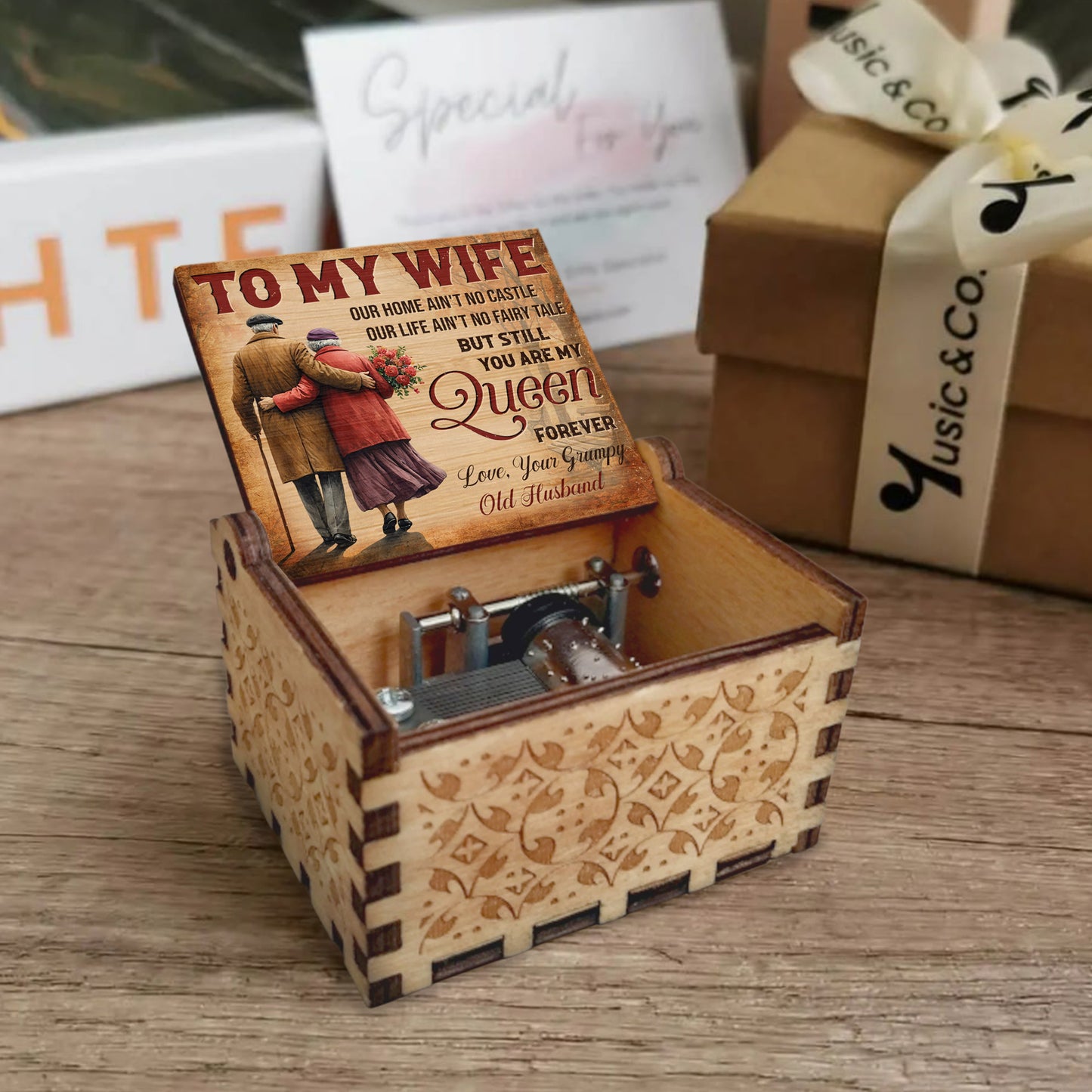 You Are My Queen Forever Elderly Couple With Flowers