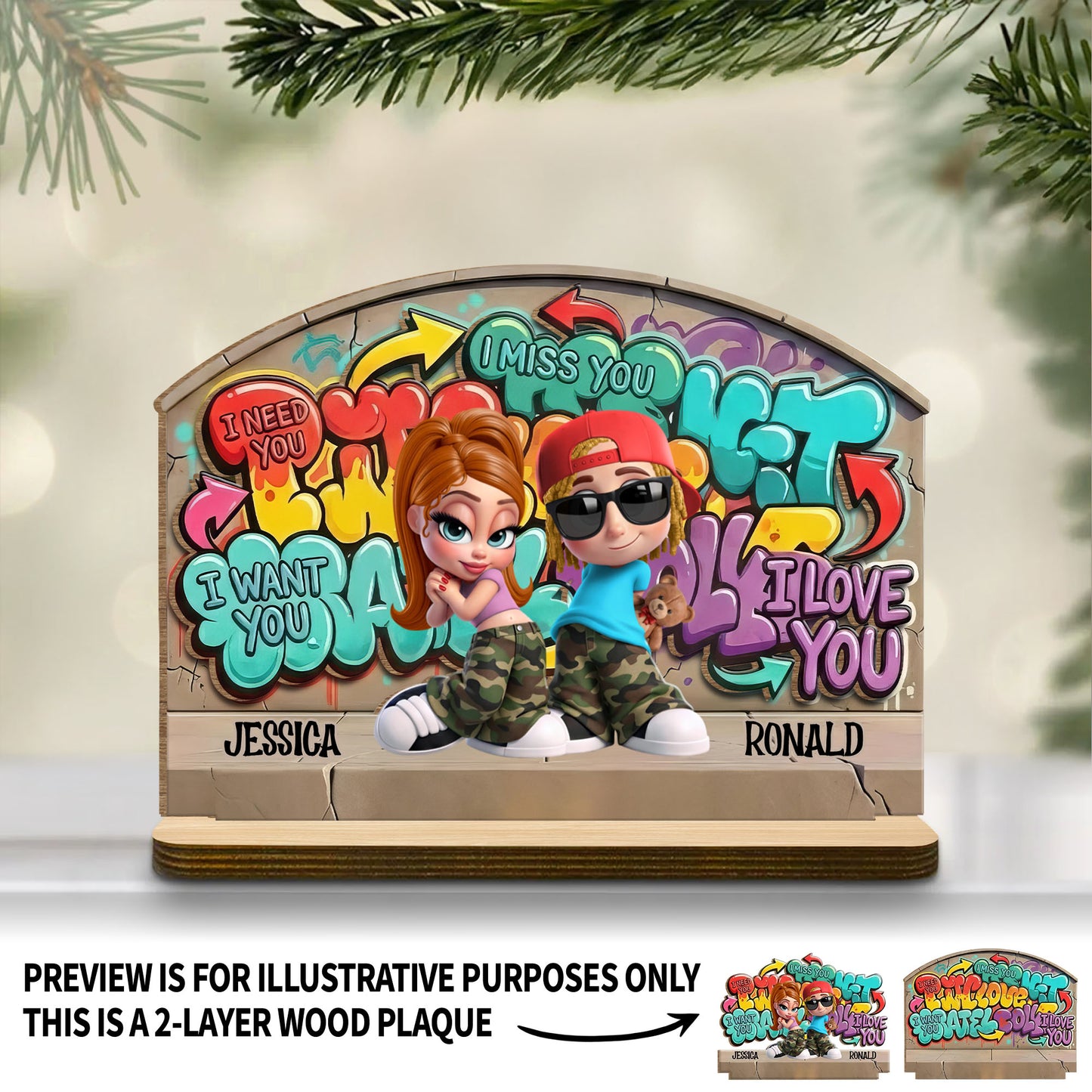 I Need You I Want You Graffiti Wall Urban Couple