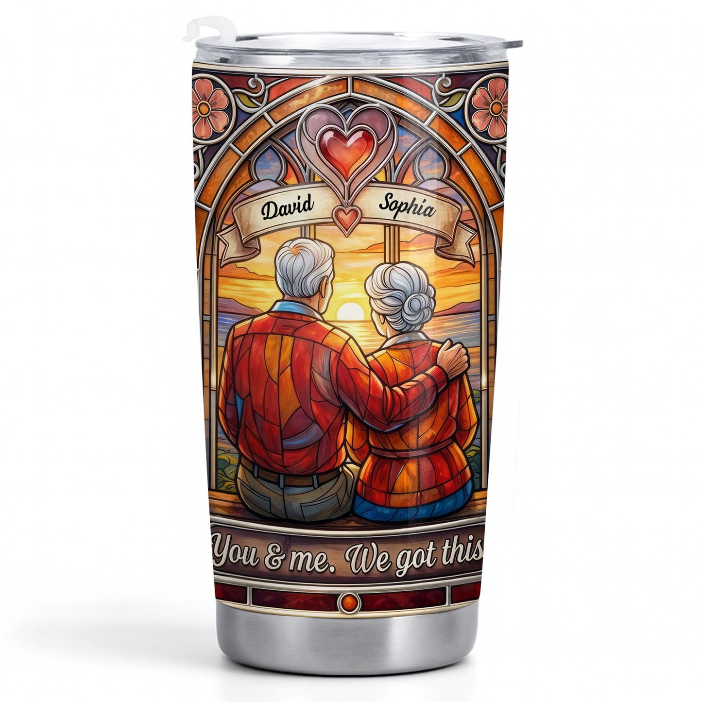 You And Me We Got This Old Couple Stained Glass Sunset