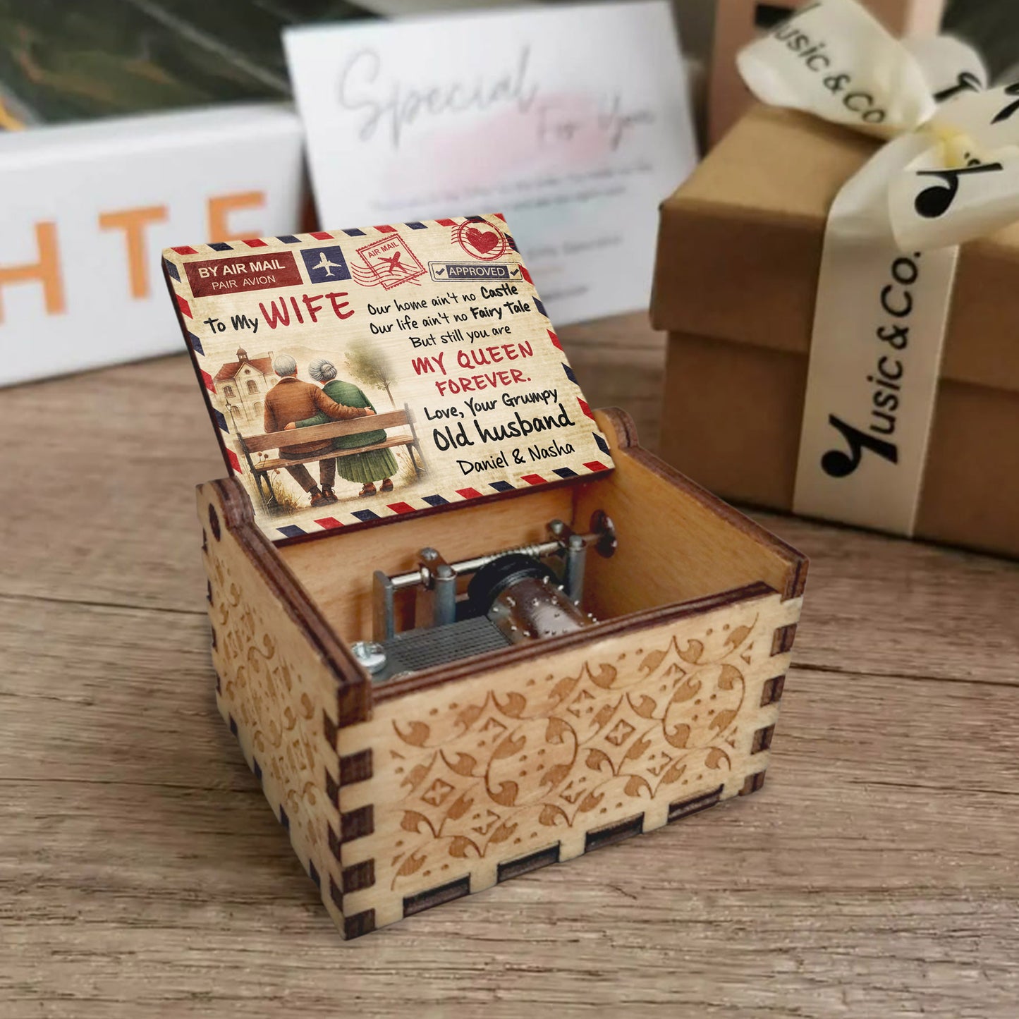 My Queen Forever Envelope Design With Airmail Stamp