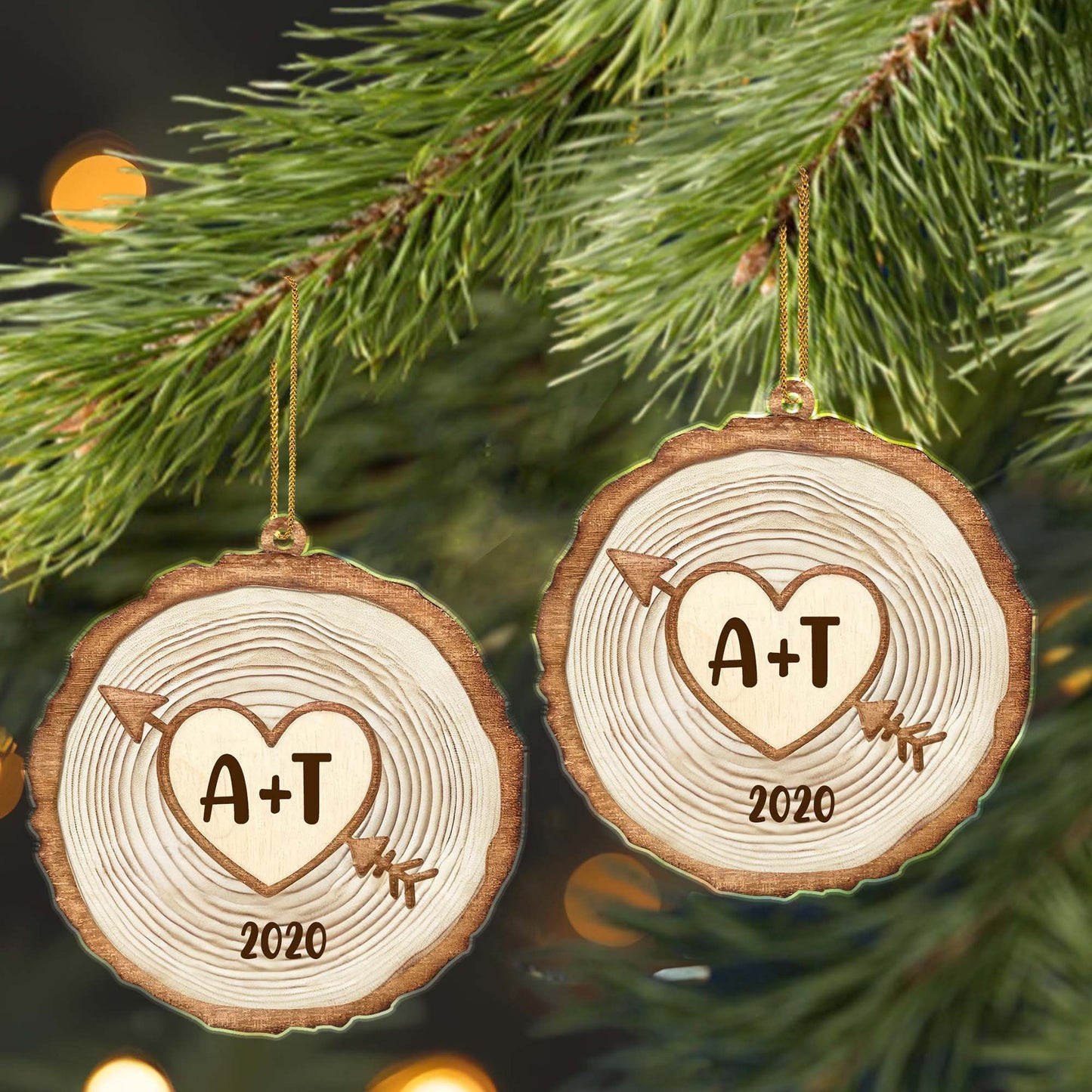 Love Heart With Tree Rings And Arrow