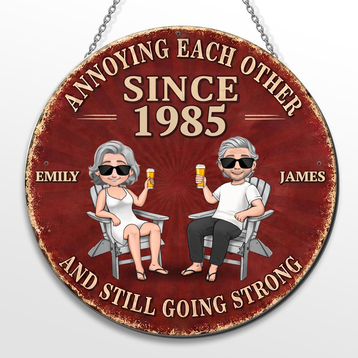 Annoying Each Other And Still Going Strong Couple Art Metal Sign - Personalized Custom Shaped Metal Sign - CPL1544_CUMES