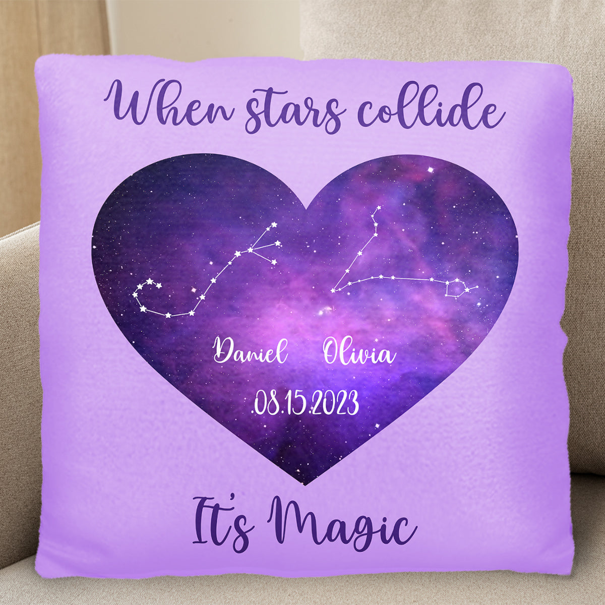 When Stars Collide, It's Magic Heart Constellation Design