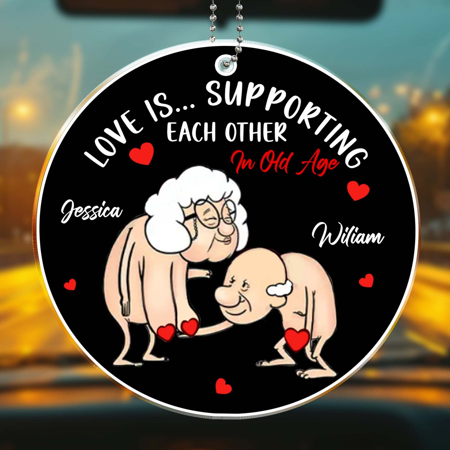 Love Is Supporting Each Other In Old Age With Hearts