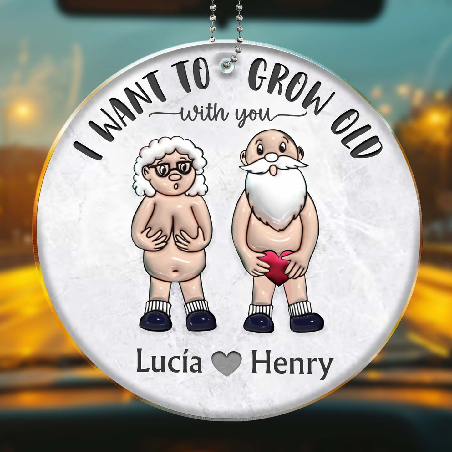 I Want To Grow Old With You Elderly Couple Design