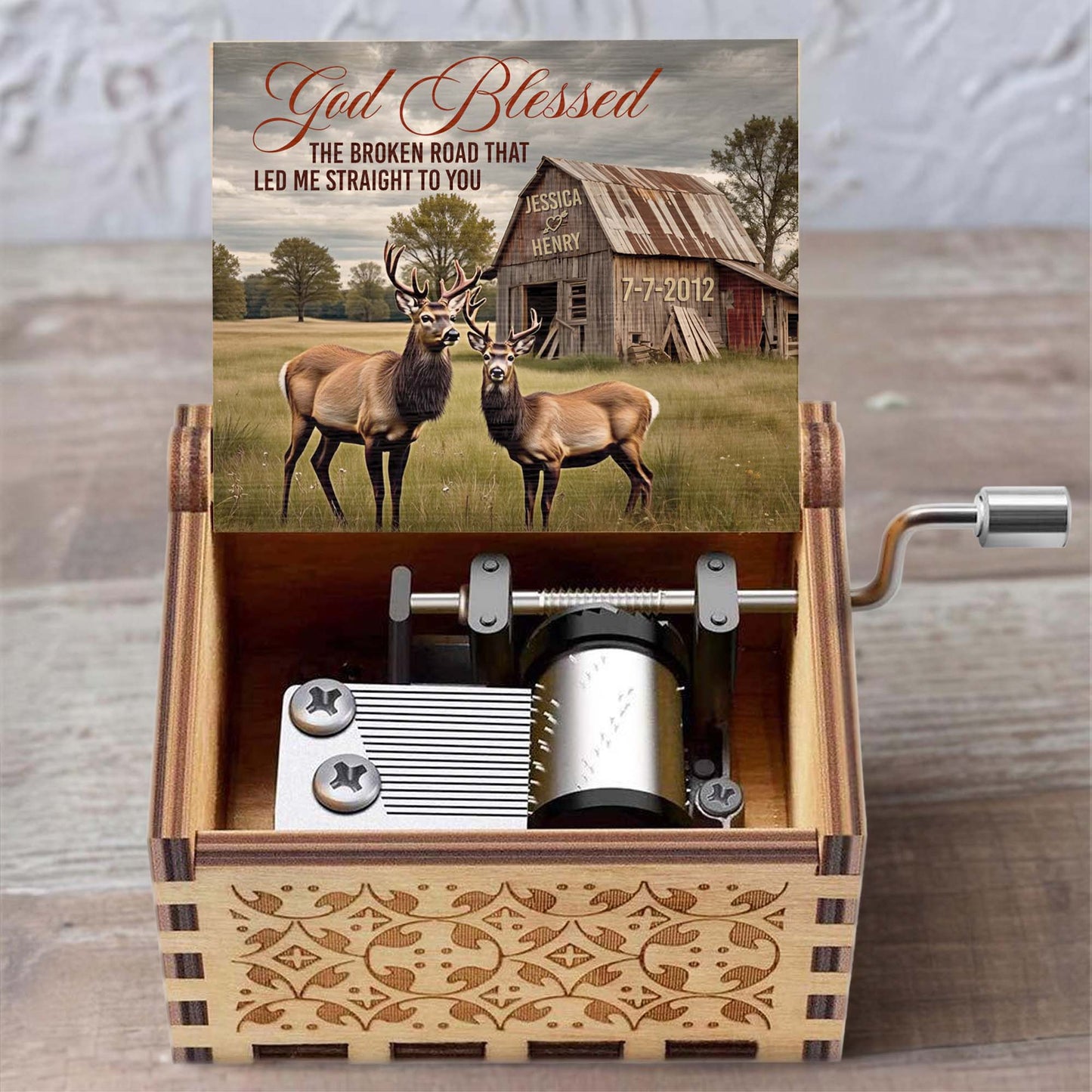 God Blessed The Broken Road That Led Me Straight To You With Old Truck And Barn Design