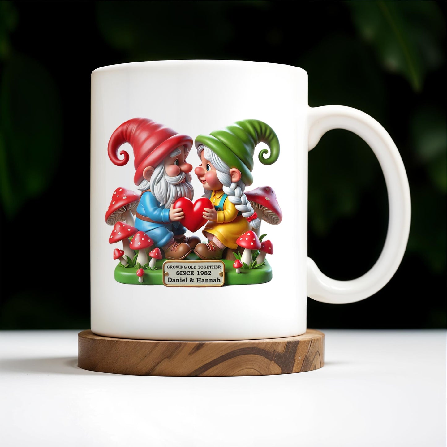 Growing Old Together Anniversary Gift Featuring Gnomes