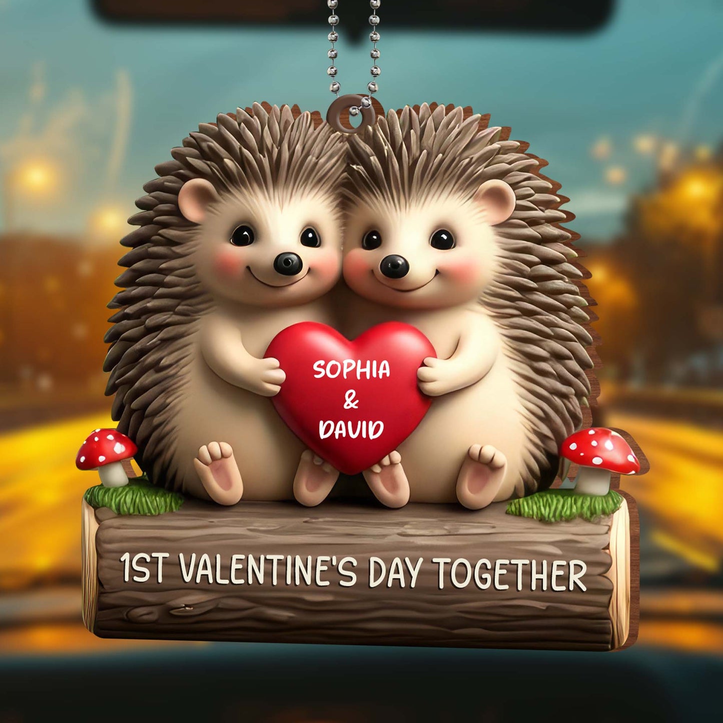 Celebrating Our Love, Happy 1st Valentine's Day With Cute Hedgehogs