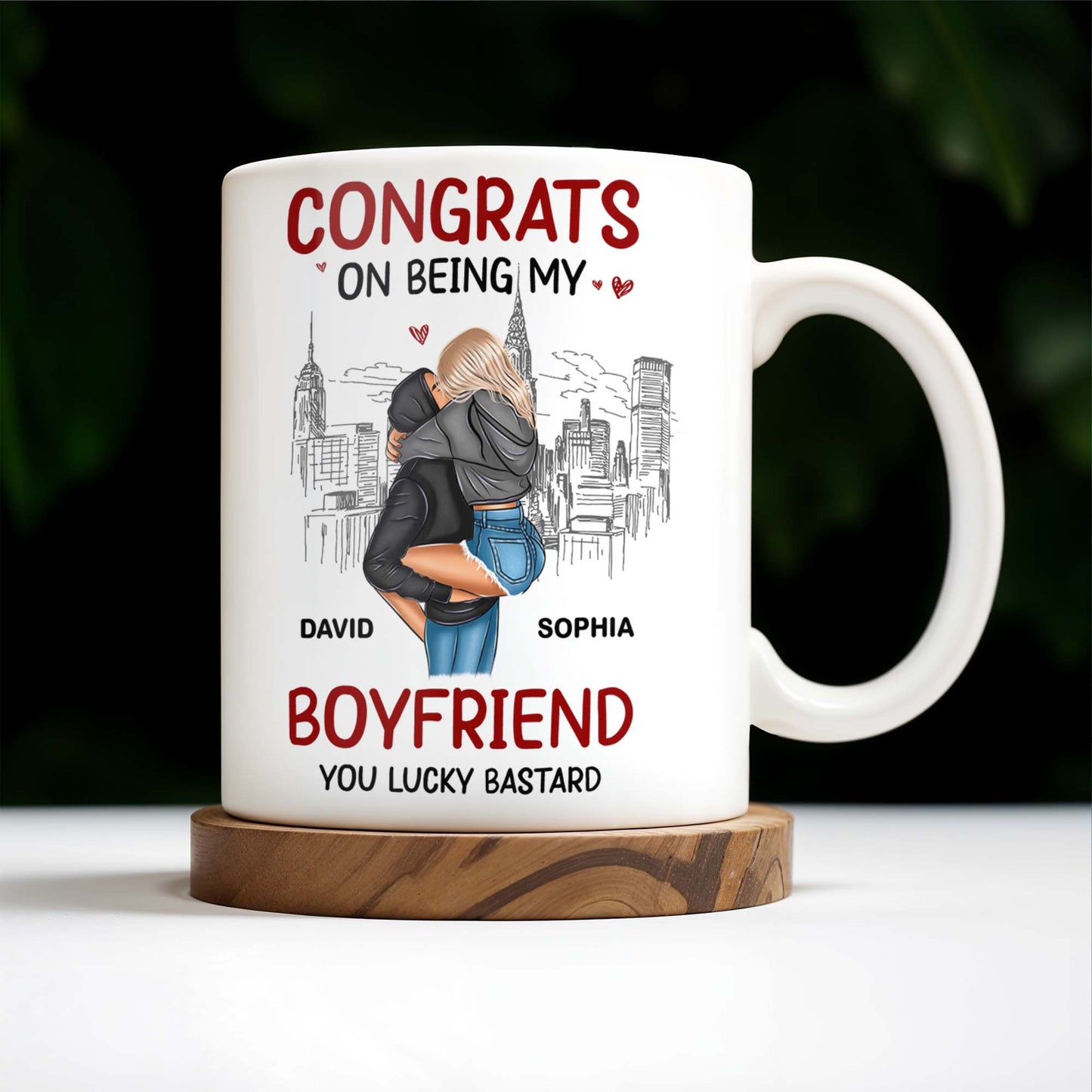 Congrats On Being My Boyfriend City Skyline Mug