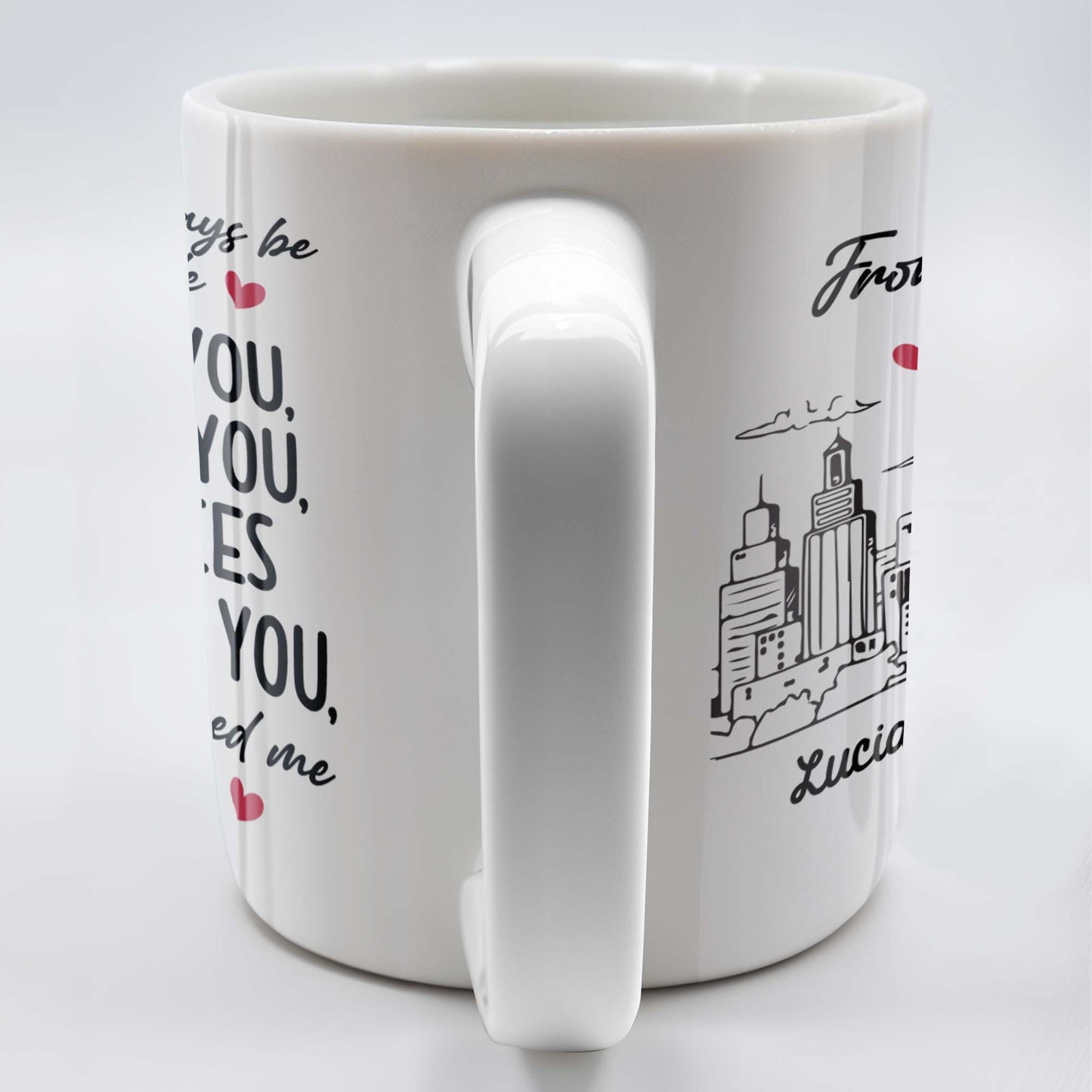 Romantic Commitment Message With Couple And Cityscape