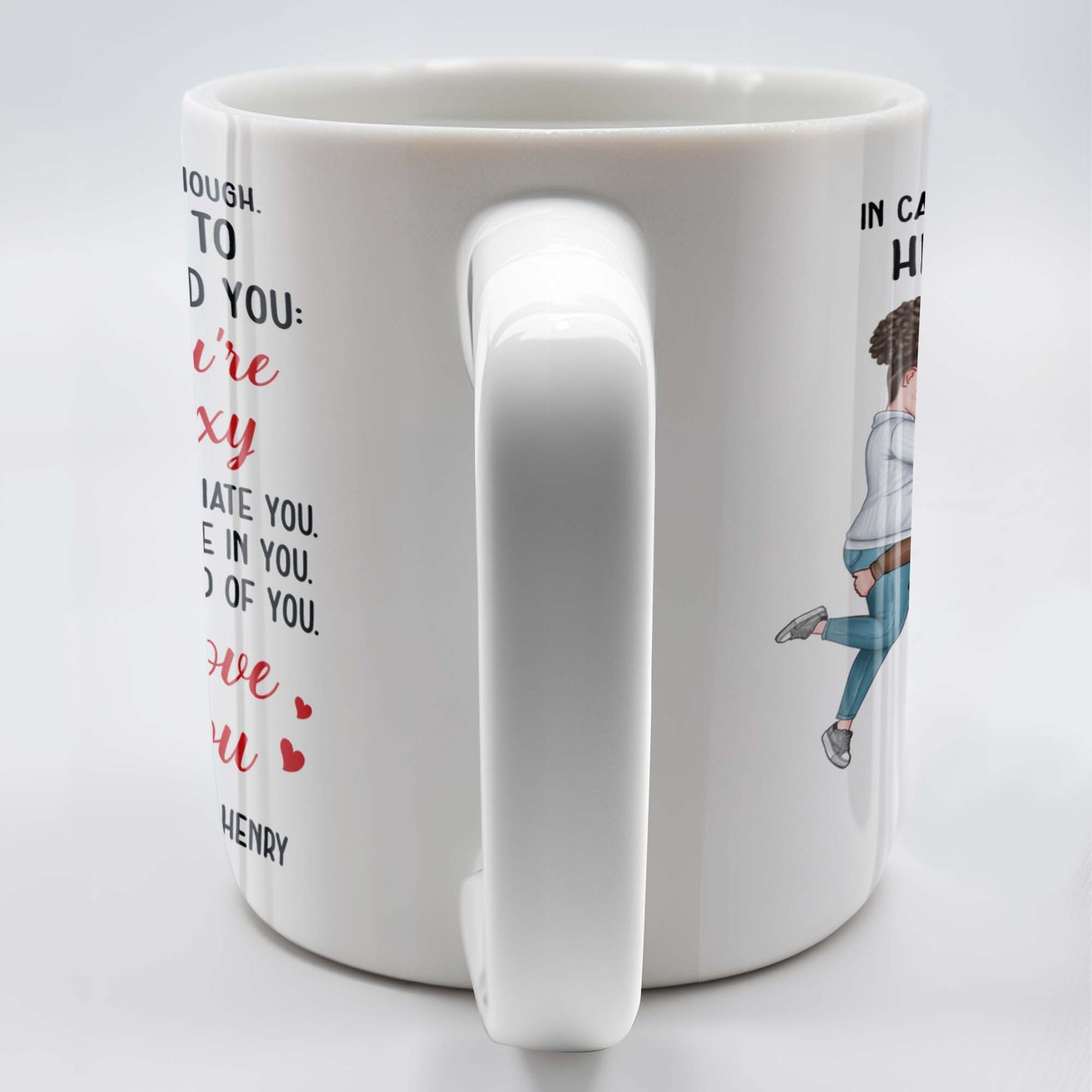 Romantic Couple Hugging Reminder I Love You Mug