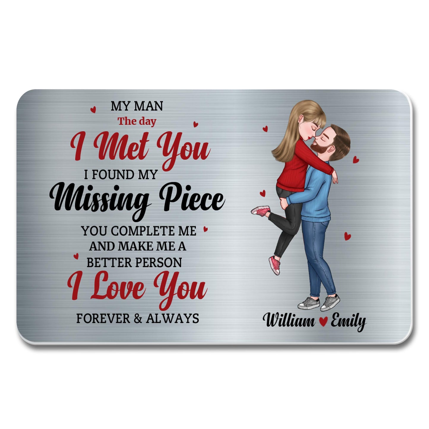 The Day I Met You Forever And Always Love Message With Couple Design