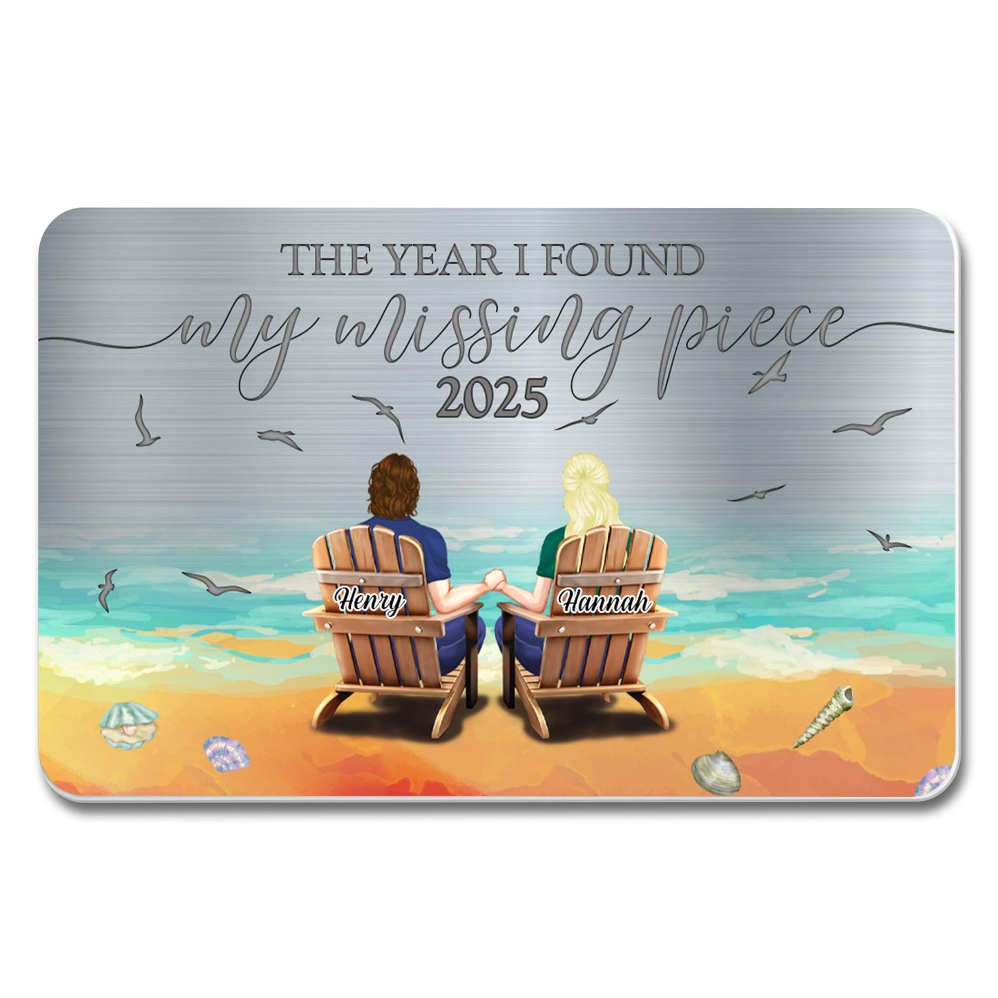 The Year I Found My Missing Piece At The Beach - Personalized Aluminum Wallet Card - CPL323_ALCA