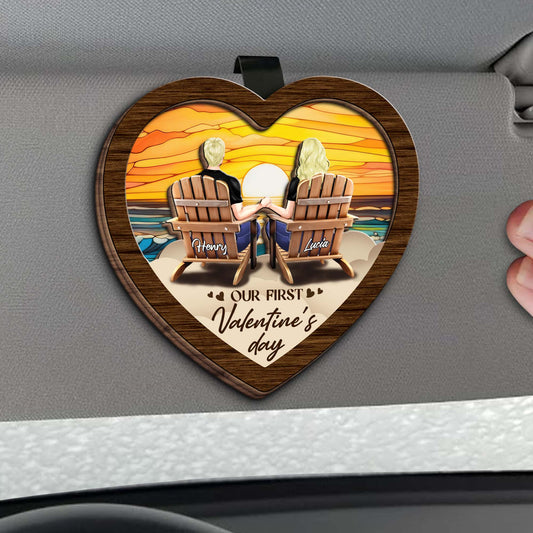 Our First Valentine's Day Sunset Beach Chairs Heart