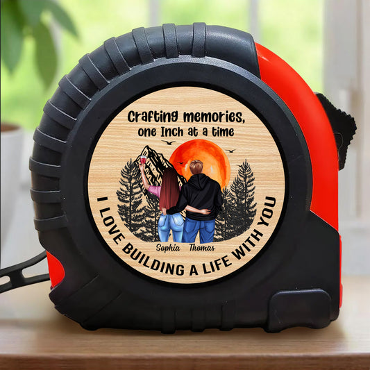 Crafting Memories, One Inch At A Time, I Love Building A Life With You, Couple And Moon