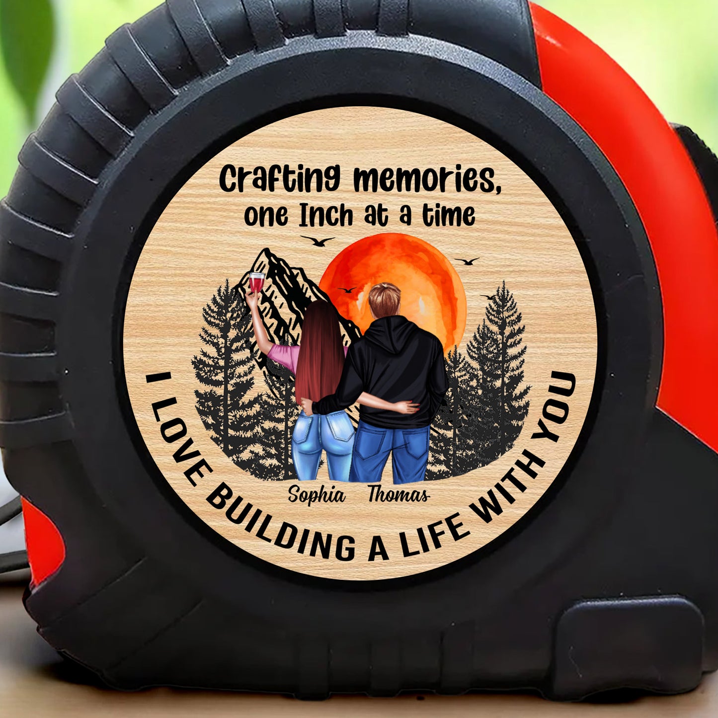 Crafting Memories, One Inch At A Time, I Love Building A Life With You, Couple And Moon