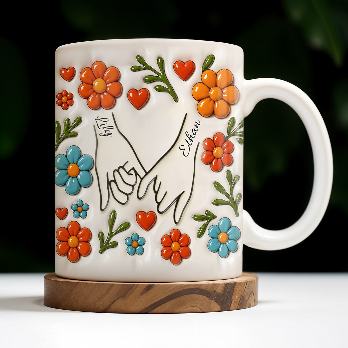 To Mom, Love Grows Here, Hands, Heart and Flowers