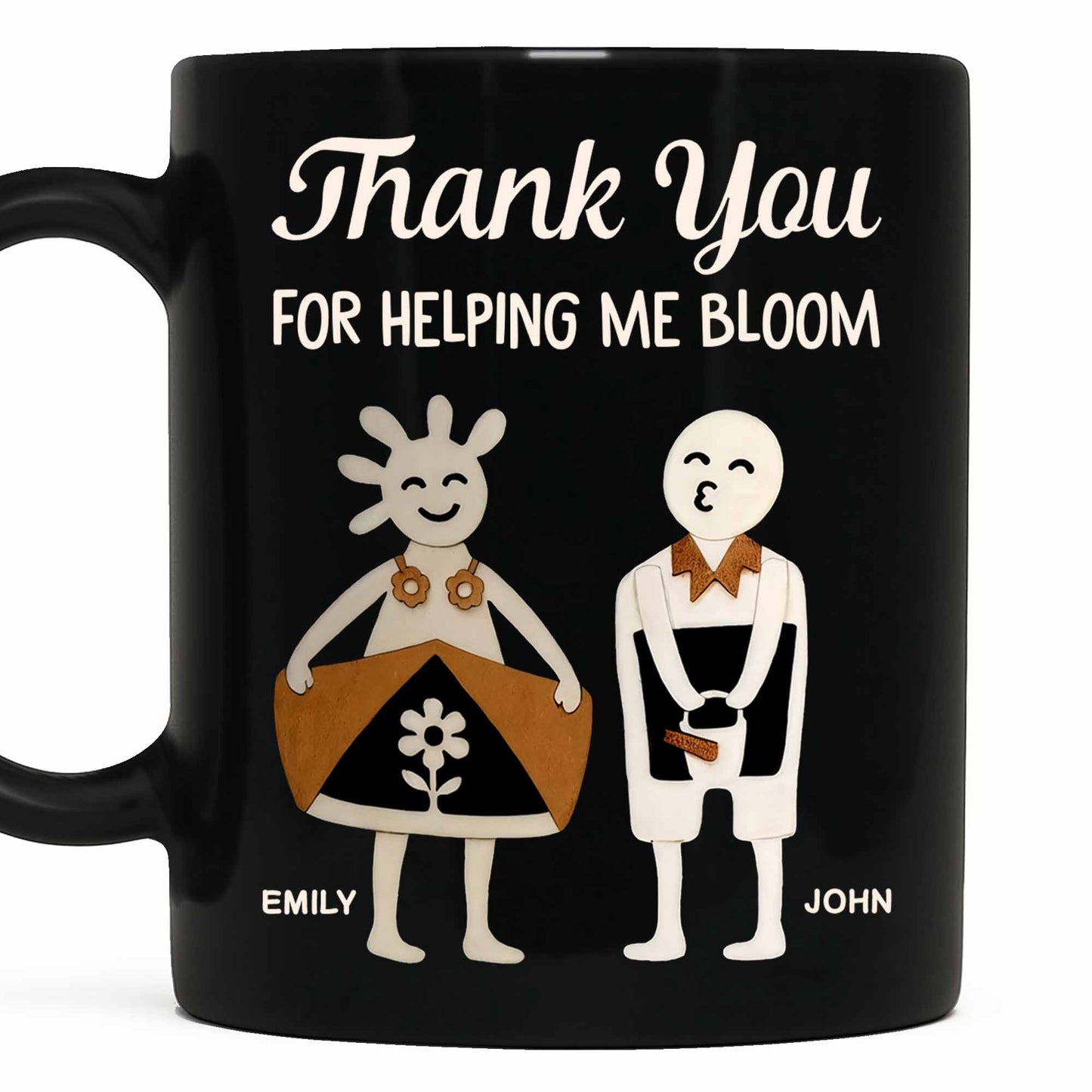 Thank You For Helping Me Bloom, Flower And Smiley Face Design