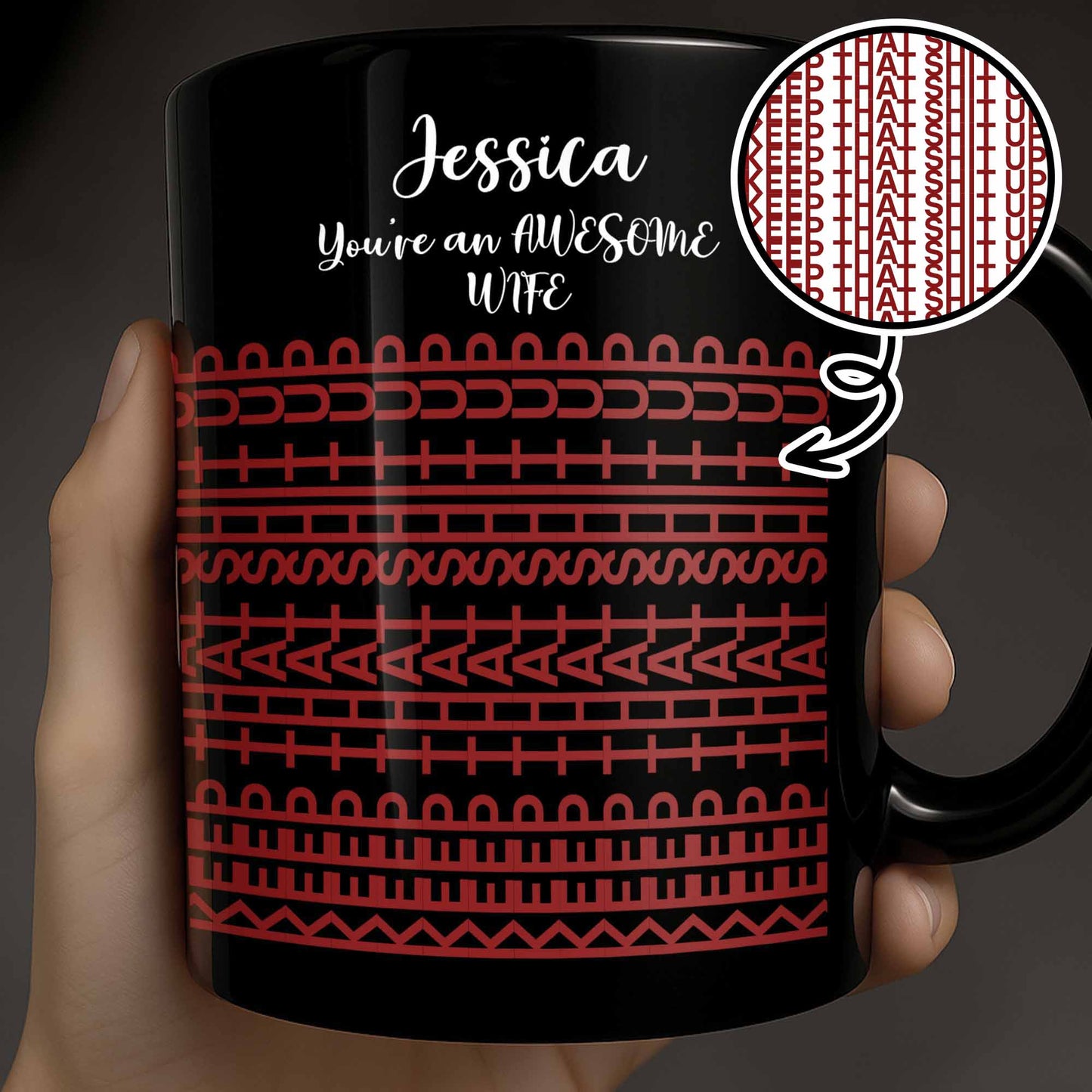 Eres una esposa increíble - Taza negra personalizada - CPL411_BMUG
