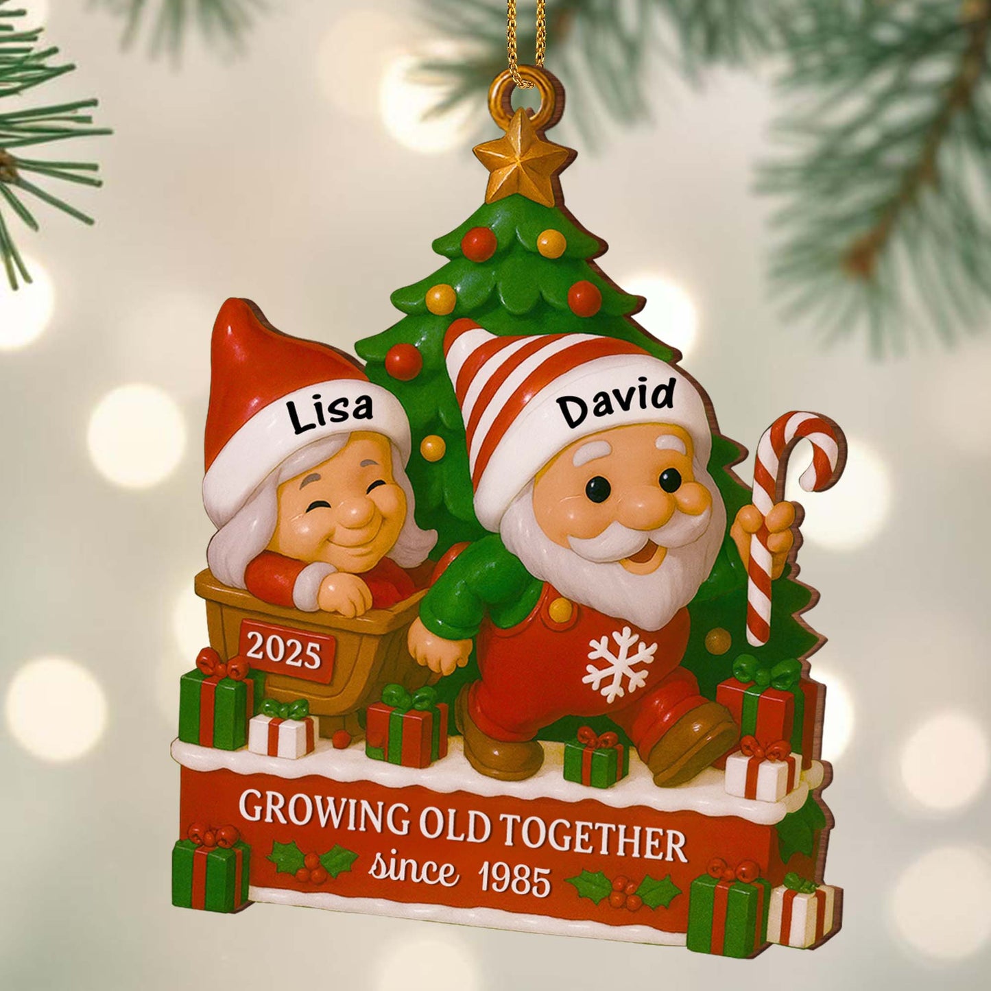 Growing Old Together, Santa Hats And Christmas Tree