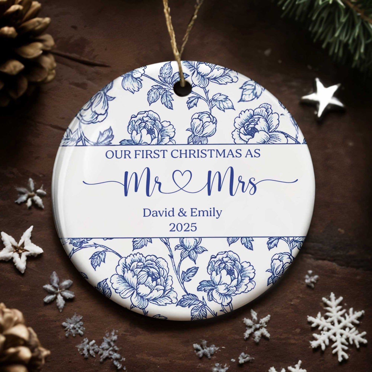 Our First Christmas As Mr & Mrs, Featuring Elegant Floral Design