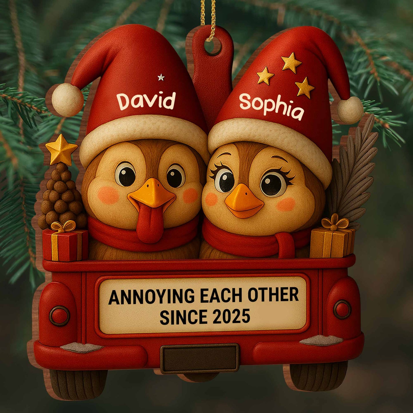 Annoying Each Other Since, Owls In Santa Hats