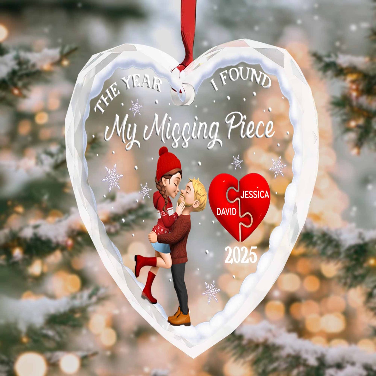 The Year I Found My Missing Piece, Heart and Snowflakes Design