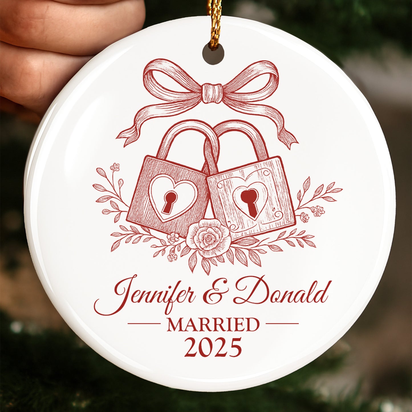 Married, Locks and Flowers Design