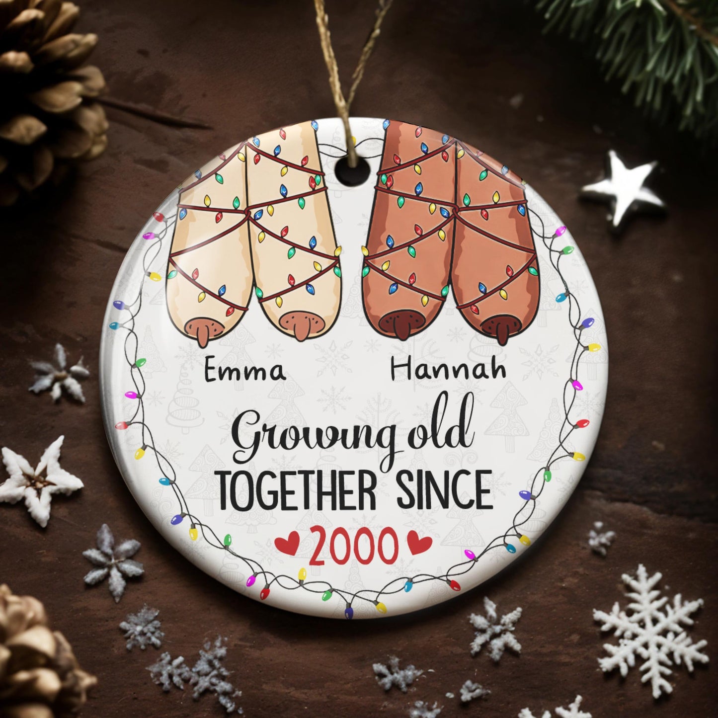 Growing Old Together Since Christmas Lights and Paws