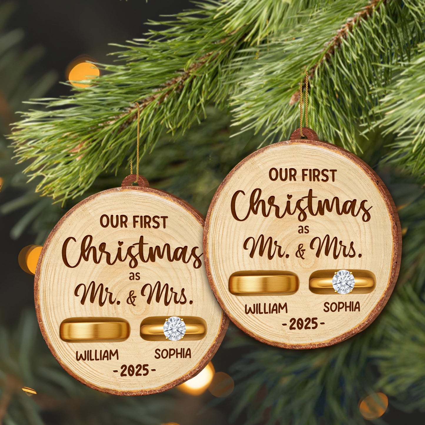 Our First Christmas As Mr And Mrs With Wedding Rings