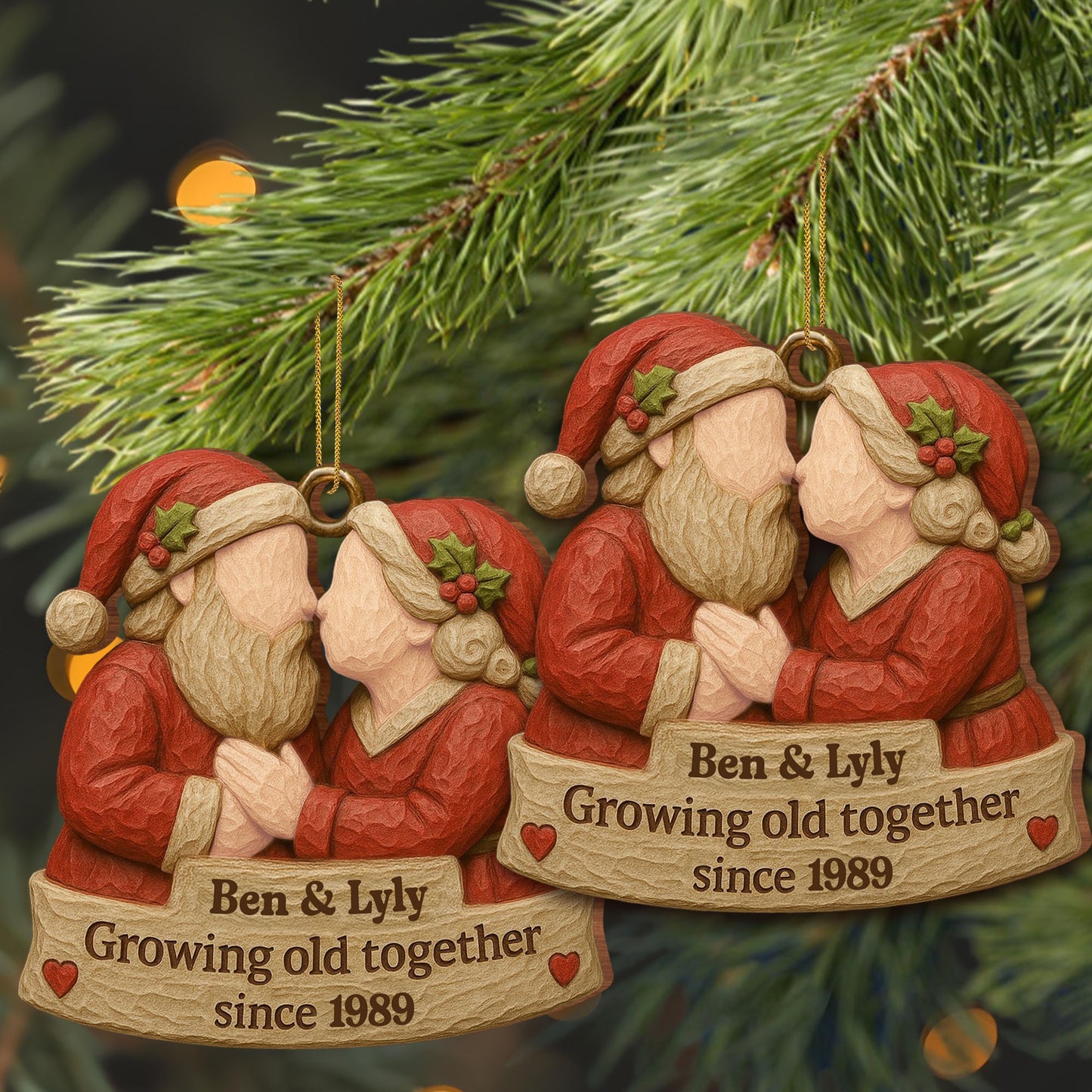 Growing Old Together, Santa Hats And Christmas Outfit