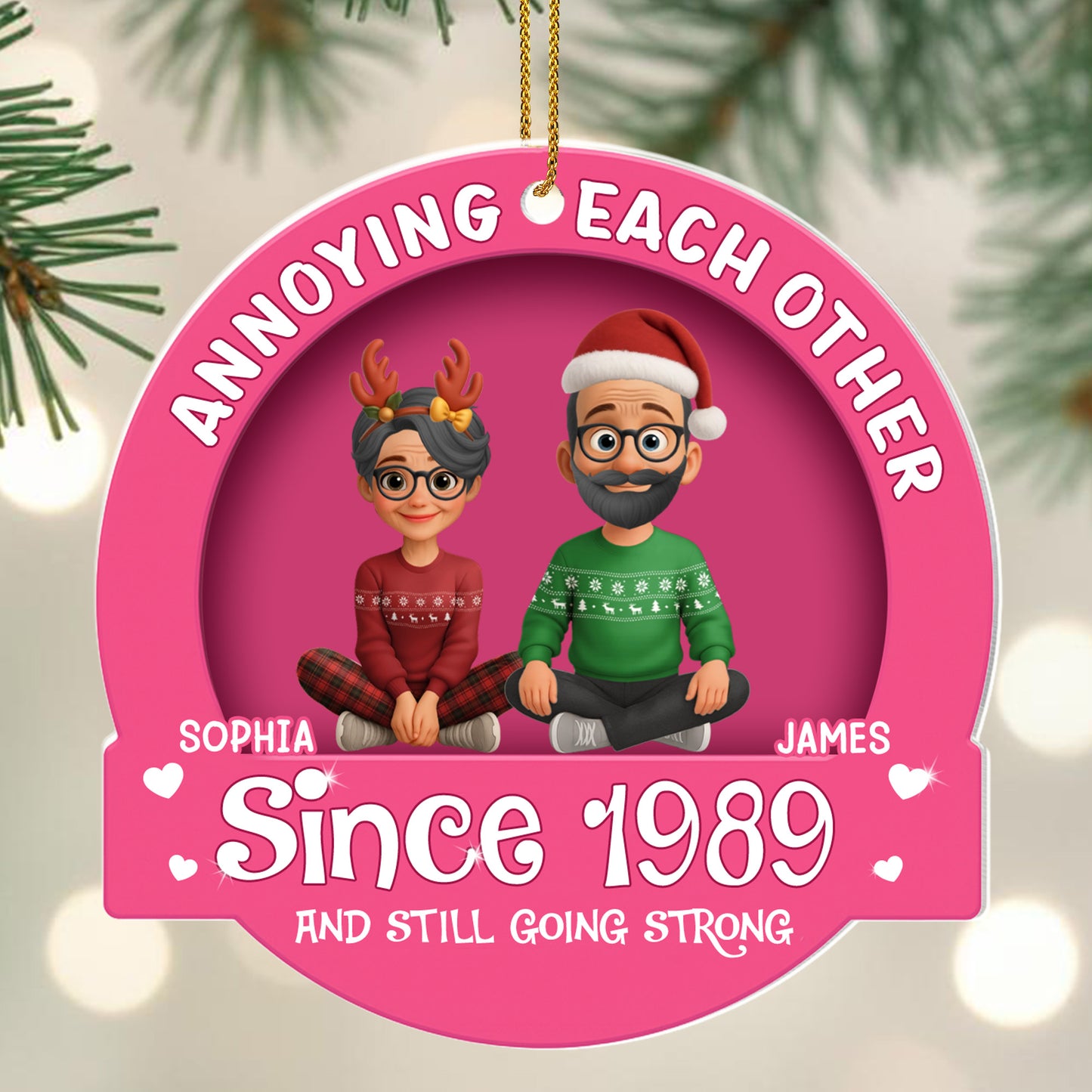 Annoying Each Other, Couple With Christmas Attire