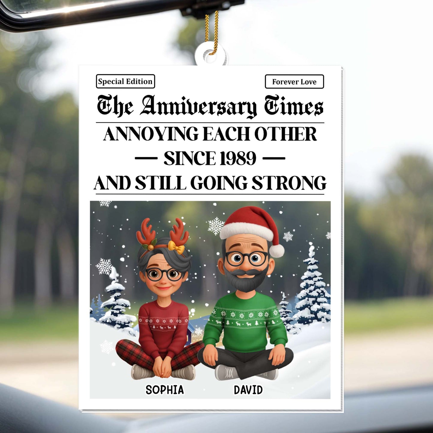 Annoying Each Other, Elderly Couple Newspaper Design