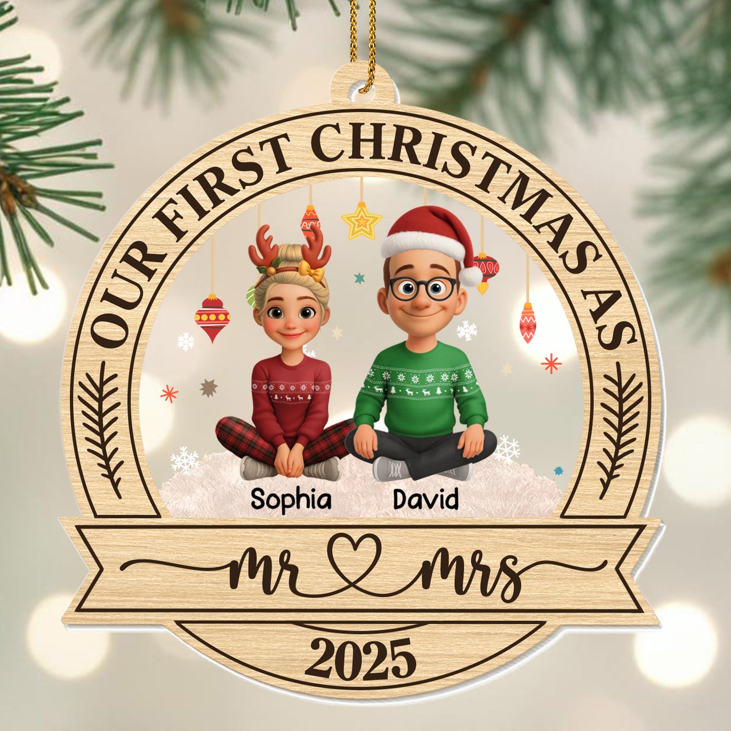 Our First Christmas As Mr & Mrs With Reindeer Antlers