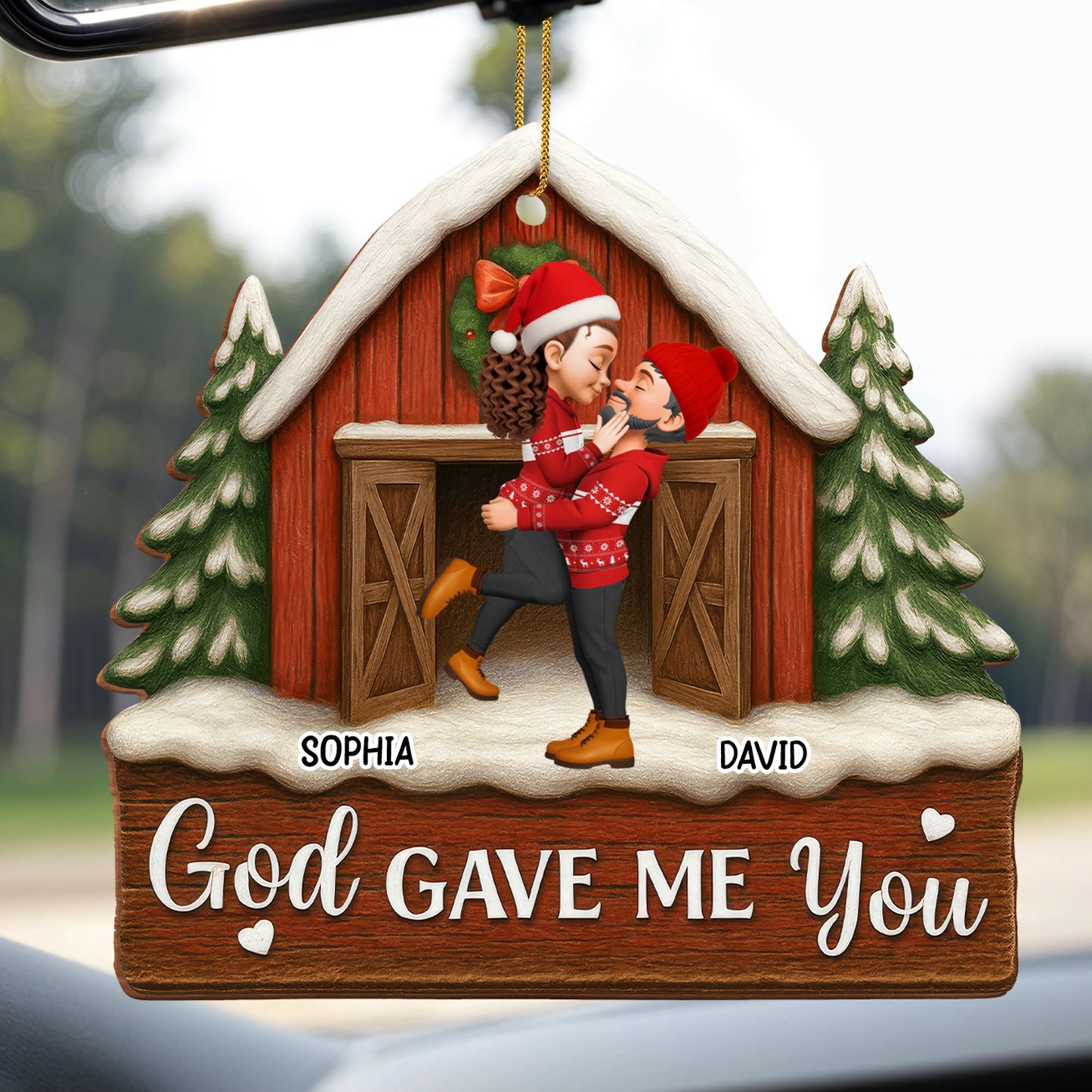 God Gave Me You, Couple Embracing in Festive Attire