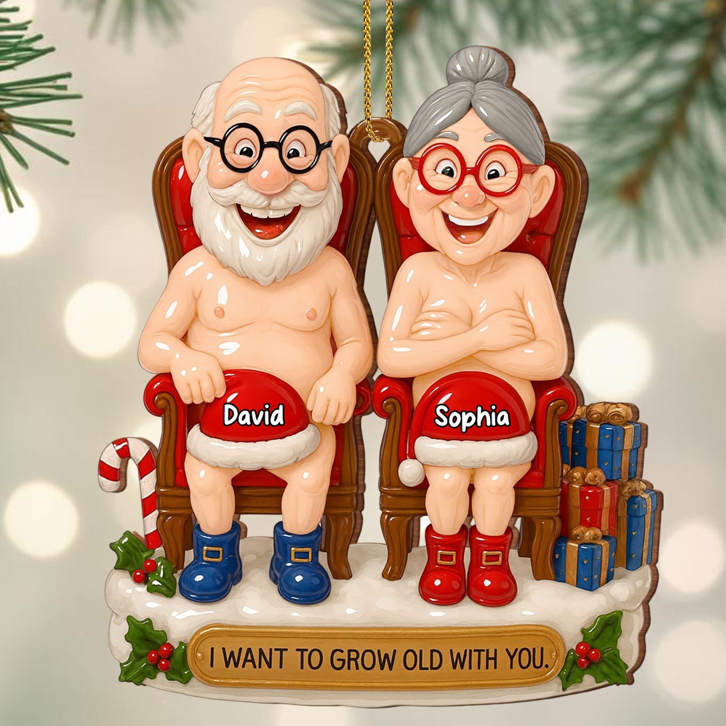 I Want To Grow Old With You, Elderly Couple On Rocking Chairs