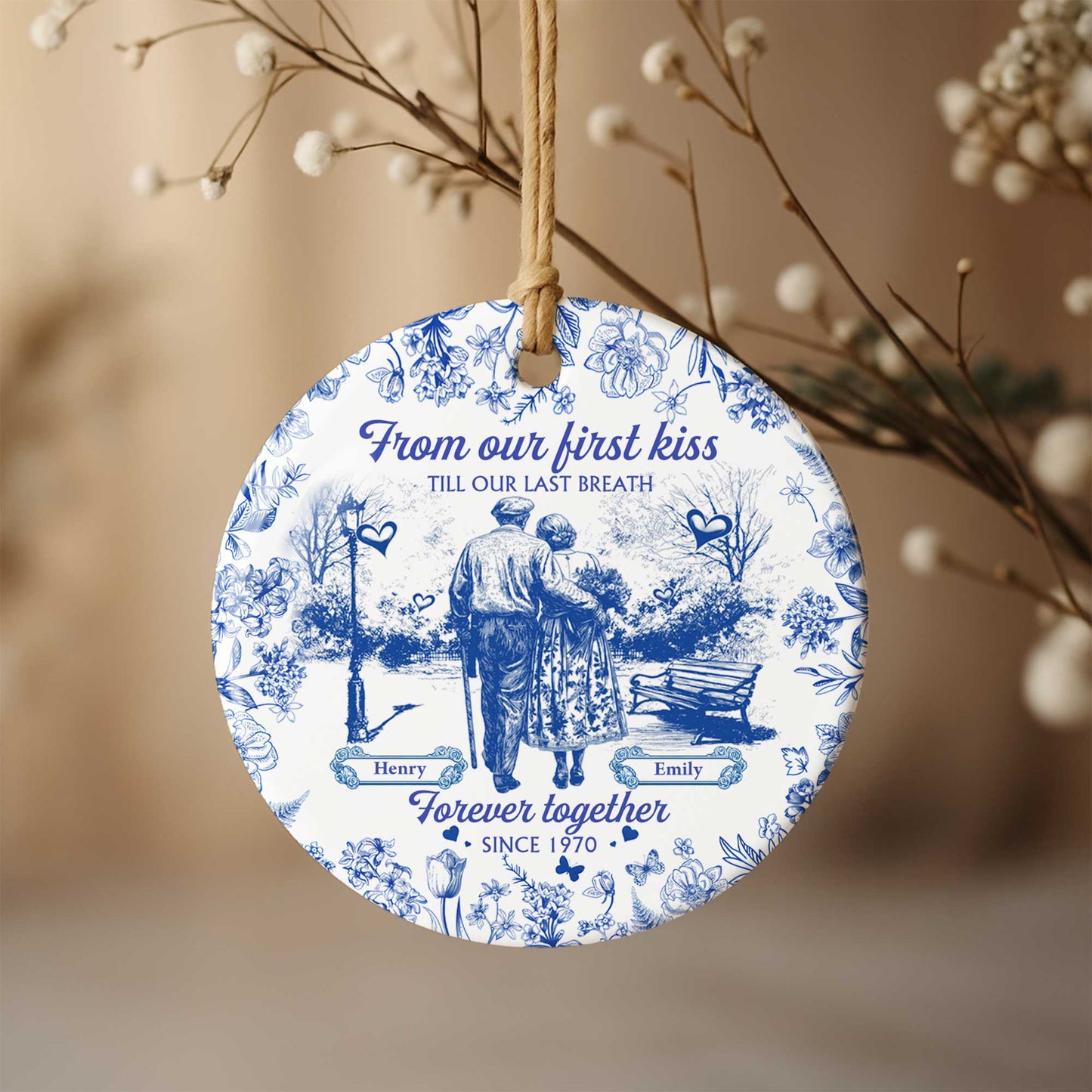 From Our First Kiss Till Our Last Breath, Forever Together, Couple And Flowers