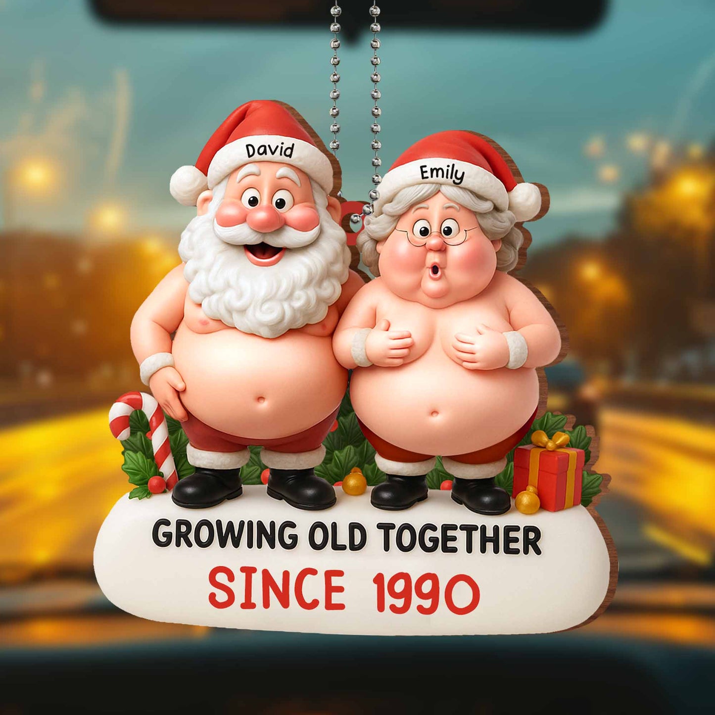Growing Old Together Santa And Mrs. Claus Christmas Ornament