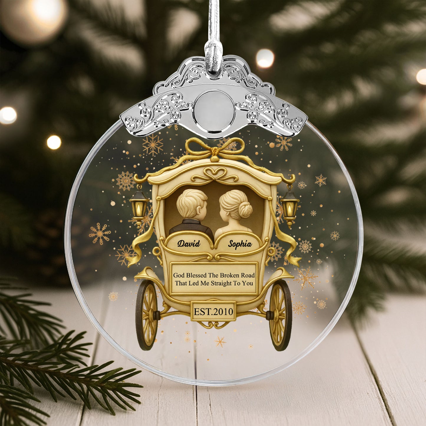 God Blessed The Broken Road, Carriage Design Ornament