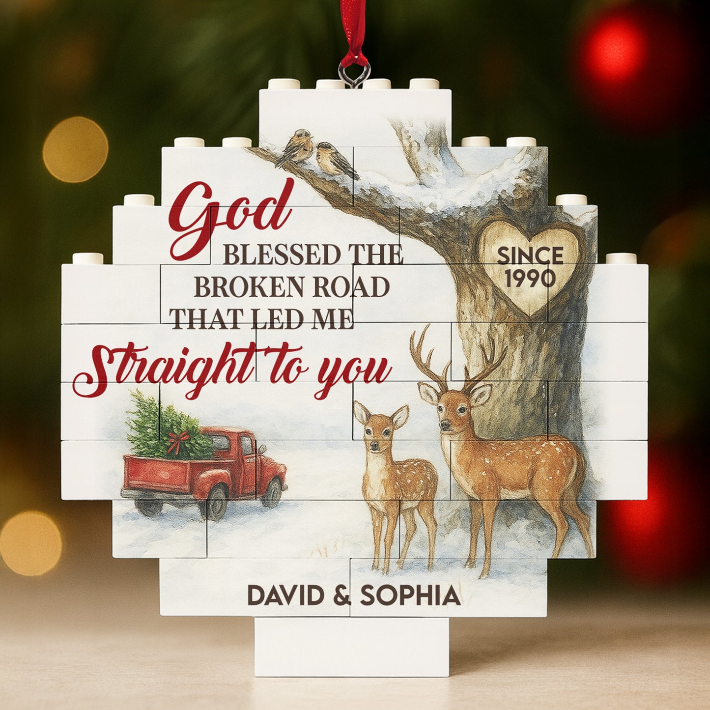 God Blessed The Broken Road, Deer And Truck Design