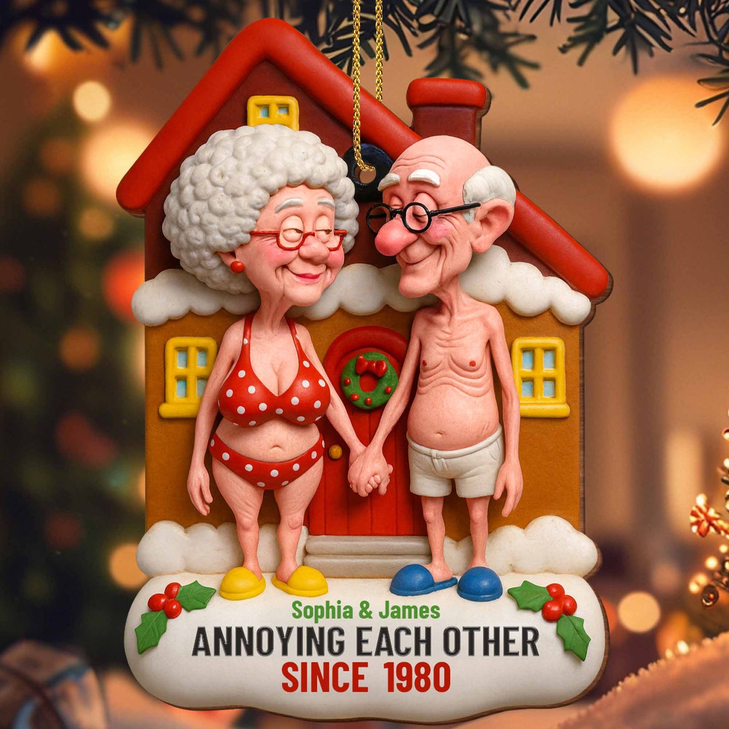 Annoying Each Other Since, Elderly Couple Christmas Ornament