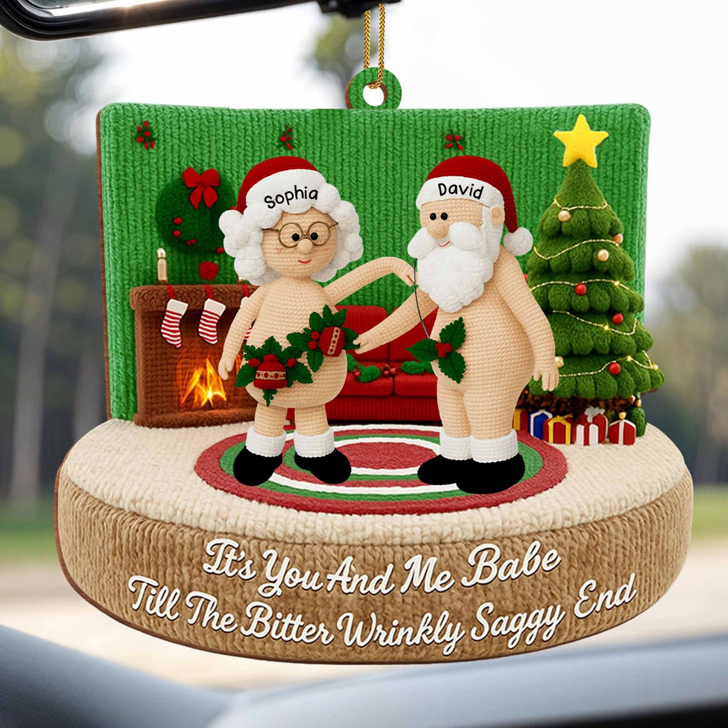 It's You And Me Babe Till The Bitter Wrinkly Saggy End, Christmas Tree, Santa Hats