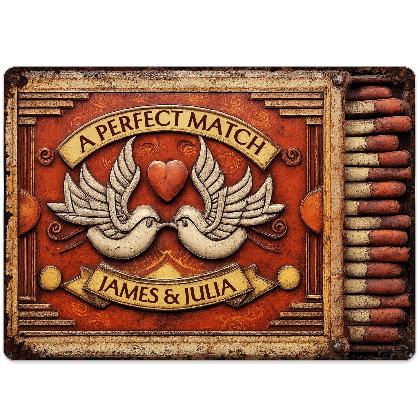 A Perfect Match Featuring Heart, Wings, And Doves