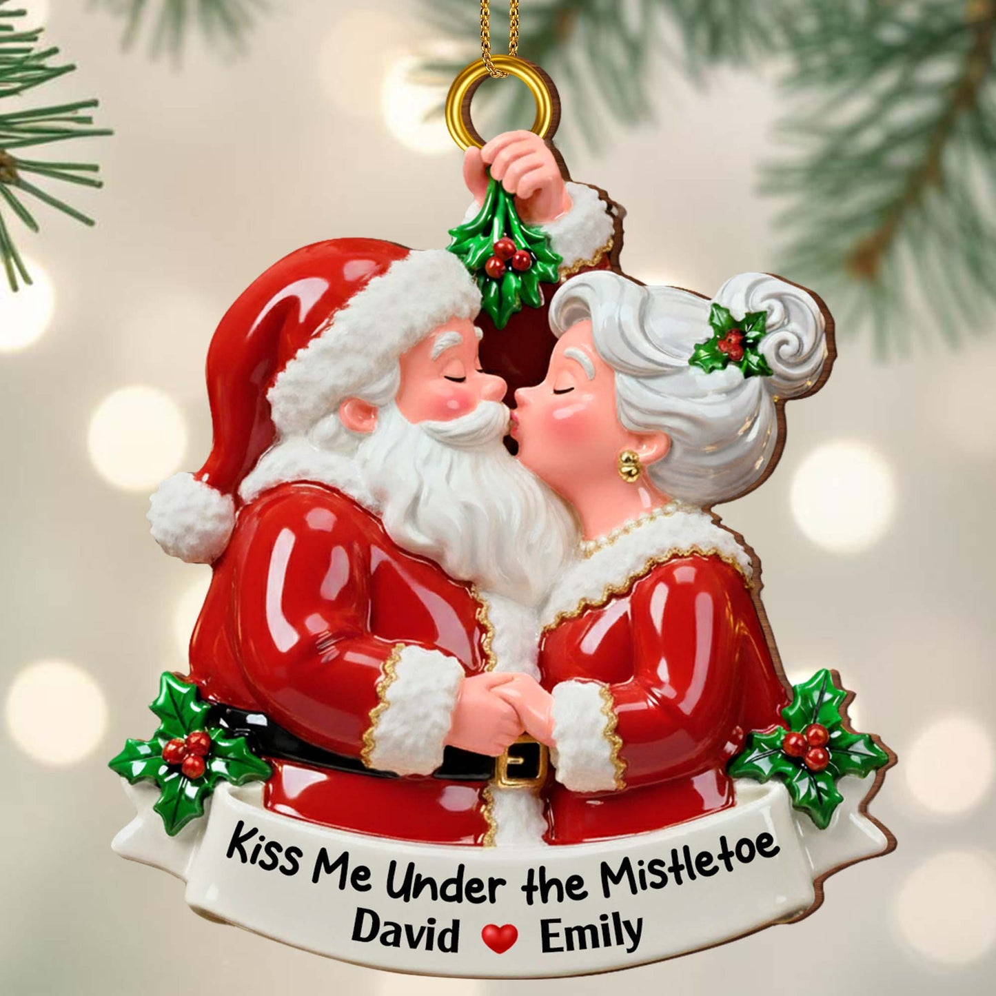 Kiss Me Under the Mistletoe With Santa and Mrs. Claus