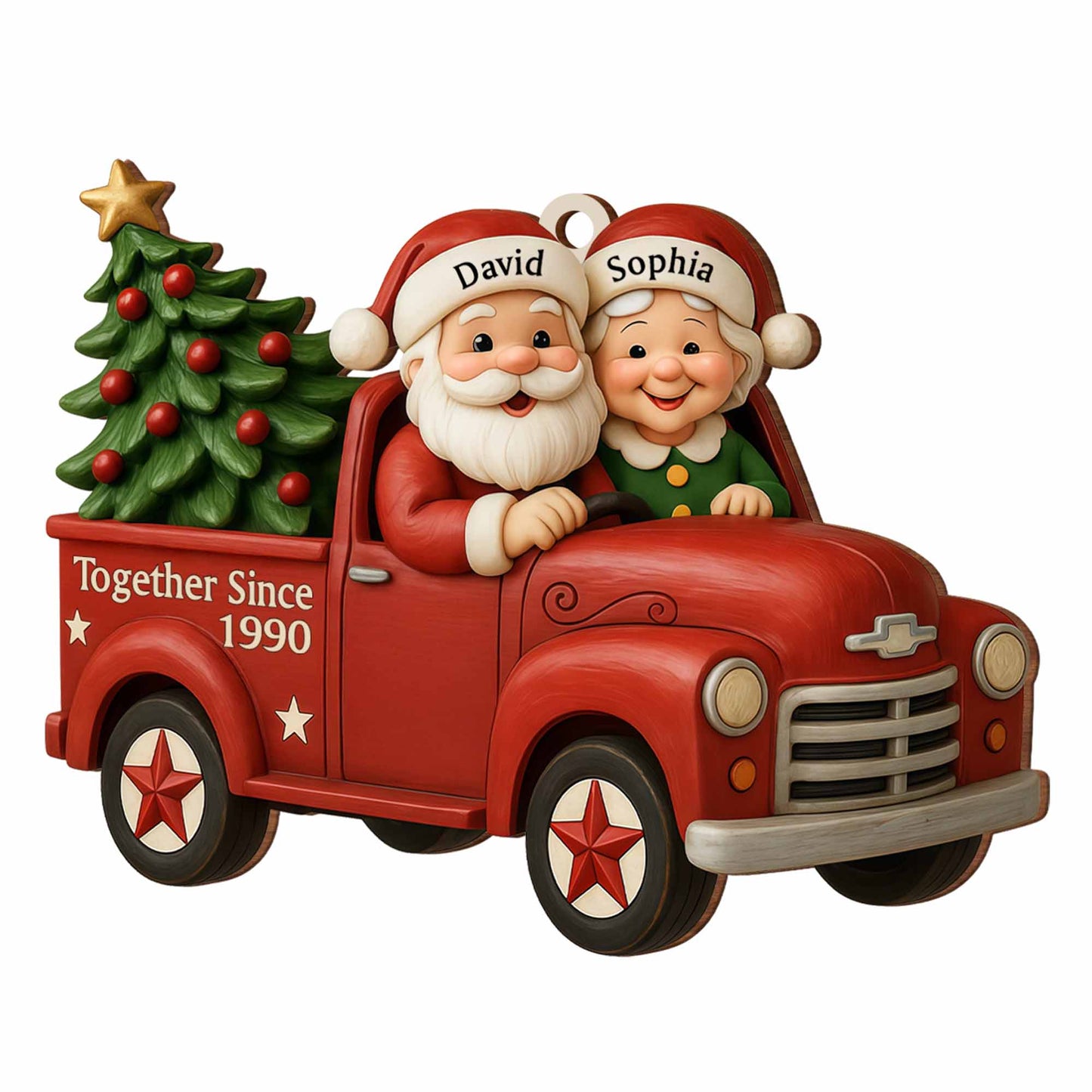 Together Since Custom Year With Santa Claus And Christmas Tree