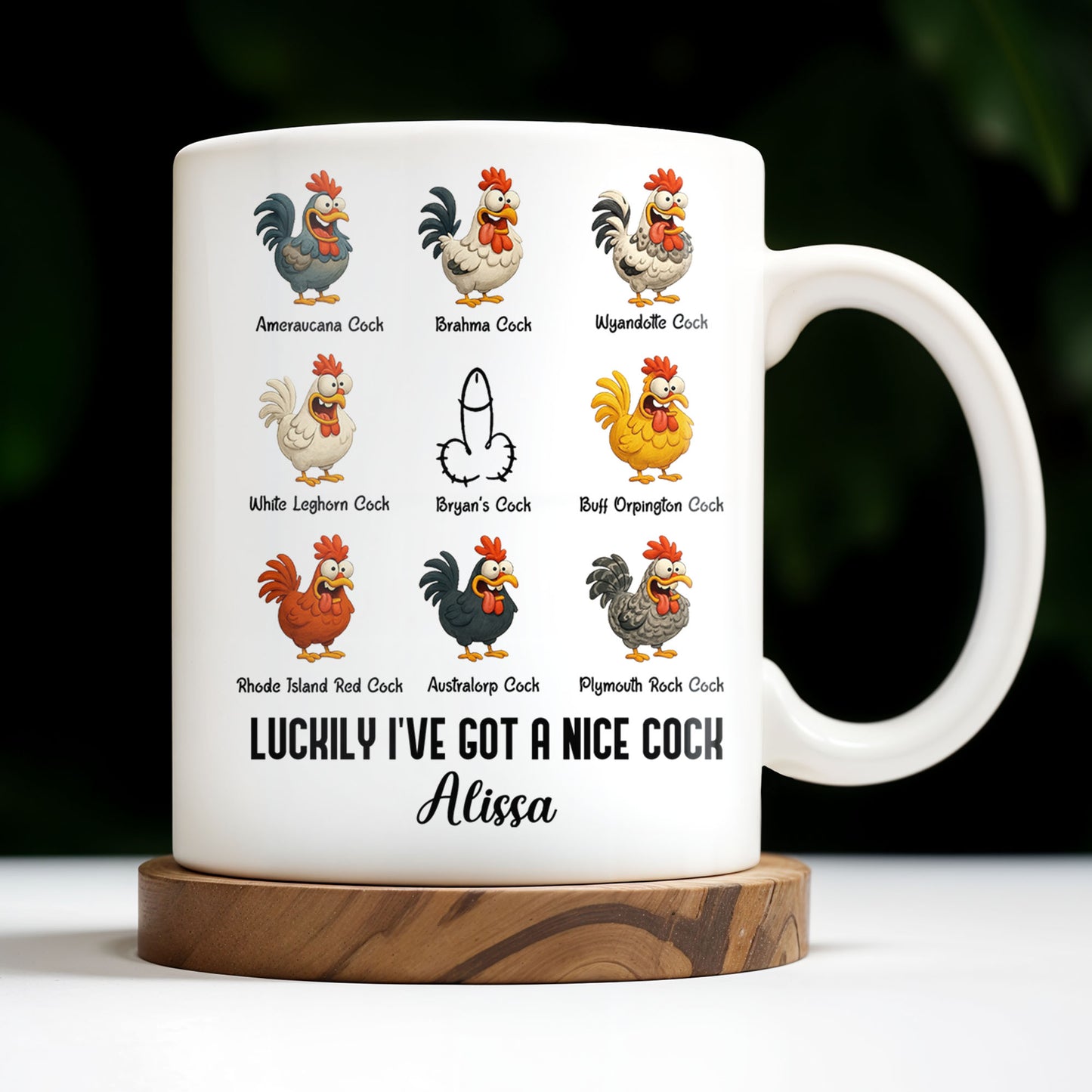 Luckily I've Got A Nice Cock Featuring Diverse Breeds Of Chickens