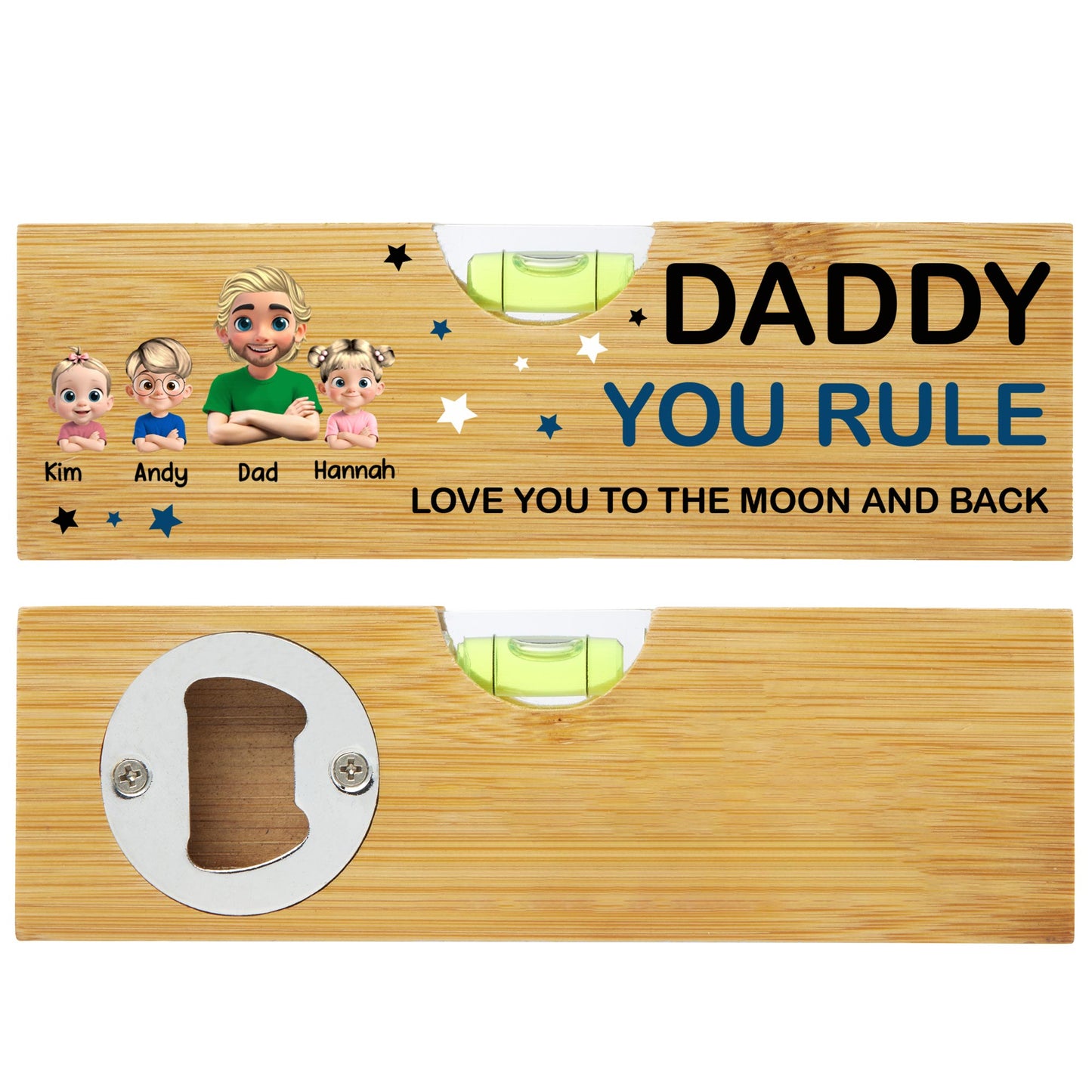 Daddy You Rule Love You To The Moon and Back, Stars and Cartoon Characters