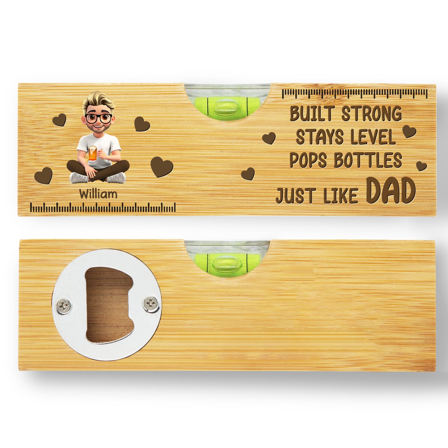 Built Strong Stays Level Pops Bottles Just Like Dad